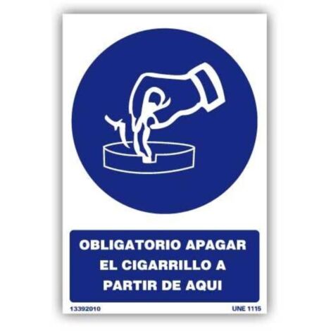 DUVER señal adhesiva 210x150''obl.apag.cigarr.'' , 0UNIDADES