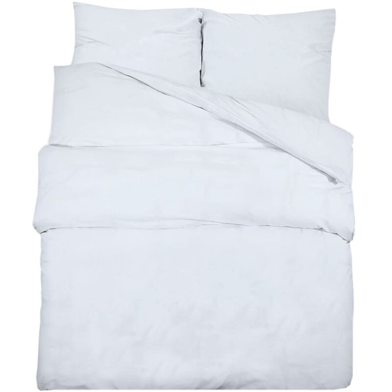 Duvet Cover Set White 200x220 Cm Light-weight Microfiber Vidaxl