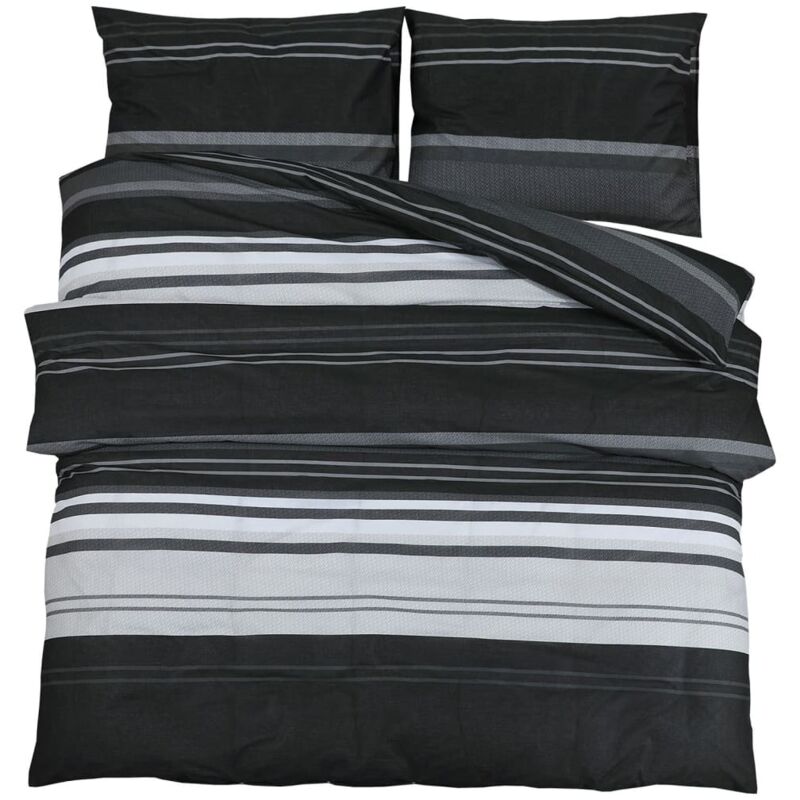 Duvet Cover Set Black And White 200x220 Cm Cotton Vidaxl
