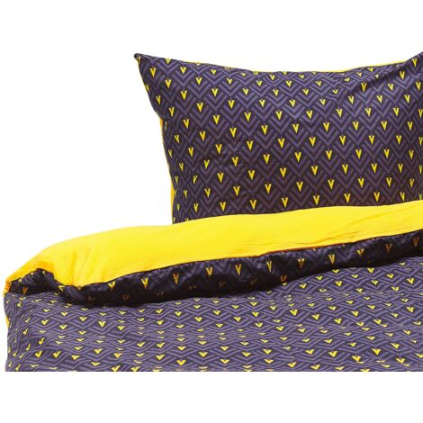 Duvet Cover Set WALLINGFORD Sateen Cotton 155 x 220 cm Blue