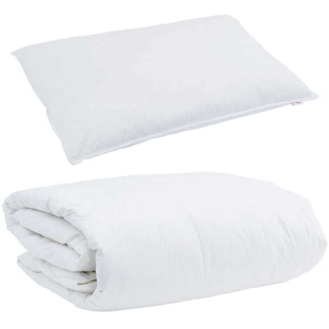 Duvet d'hiver avec oreiller 2 pcs，Couette Blanc Plume de canard CFW91413