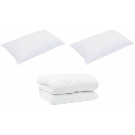 Duvet d'hiver avec oreiller 3 pcs，Couette Blanc Microfibre CFW43404
