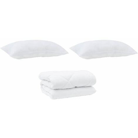 Duvet d'hiver avec oreiller 3 pcs，Couette Blanc Microfibre CFW87672
