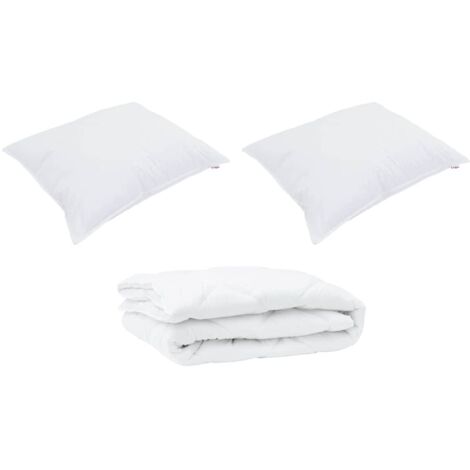 Duvet toutes saisons avec oreiller 3 pcs，Couette Blanc Microfibre CFW80635