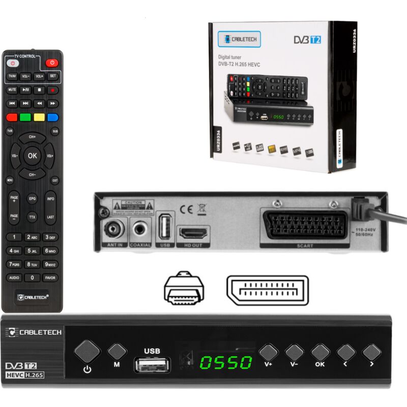 Bricable Dvb-t2 Dvb-c Hevc H.265 10-bit Terrestrischer Tv-decoder Cabletech