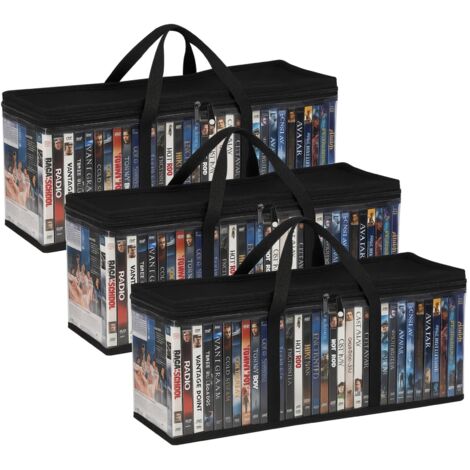 DVD Storage Boxes 3 Pack Portable CD Storage Boxes Holds Up to 99 Discs Dvd Storage Case with Sturdy Carrying Handles for Home or Travel 58  22  13CM (3 pack)