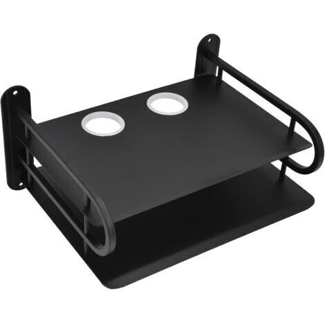 DVD Wall Shelf Double Layer Shelf for TV Accessories Router Storage Rack Protect Cables Floating Wall Shelf for TV Box Router DVD Cable Box