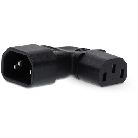 DVEXTENTION  IEC-320-C13  IEC-320-C14  COUDÉ À DROITE  PLAQUÉ NICKEL  PVC  NOIR  BOÎTE  1 PIÈCES NEDIS CEGB11904BK