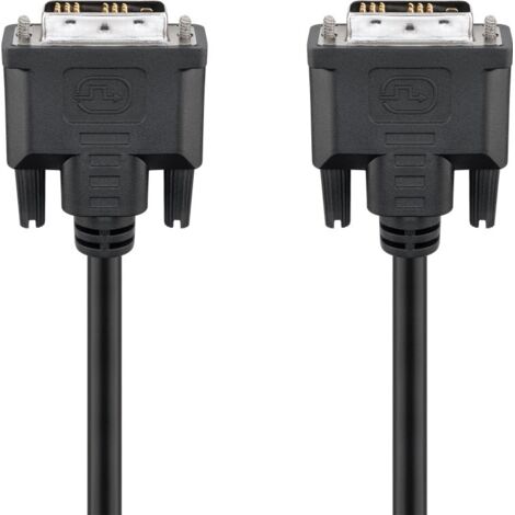 DVI-D Full HD-Kabel Single Link, vernickelt, DVI-D-Stecker Single-Link (18+1 pin)  DVI-D-Stecker Single-Link (18+1 pin). Kabellänge 2 m