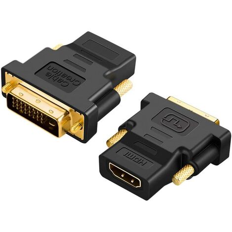main image of "DVI to HDMI Adapter,2-Pack Bi-Directional DVI Male to HDMI Female Converter, Support 1080P, 3D for PS3,PS4,TV Box,Blu-ray,Projector,HDTV"