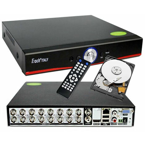 HOUSECURITY DVR 16 CANAUX AHD CVI TVI CVBS IP UTC FULL HD 1080P P2P CLOUD HARD DISK 500 GB