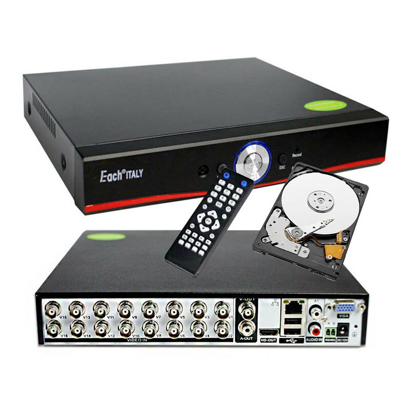 Housecurity - dvr 16 canaux hybrid ahd cvi tvi cvbs ip P2P cloud disque dur 320 gb 5 mpx