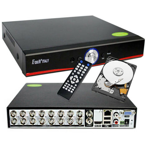 HOUSECURITY DVR 16 KANÄLE AHD CVI TVI CVBS IP UTC FULL HD 1080P P2P CLOUD FESTPLATTE 500 GB