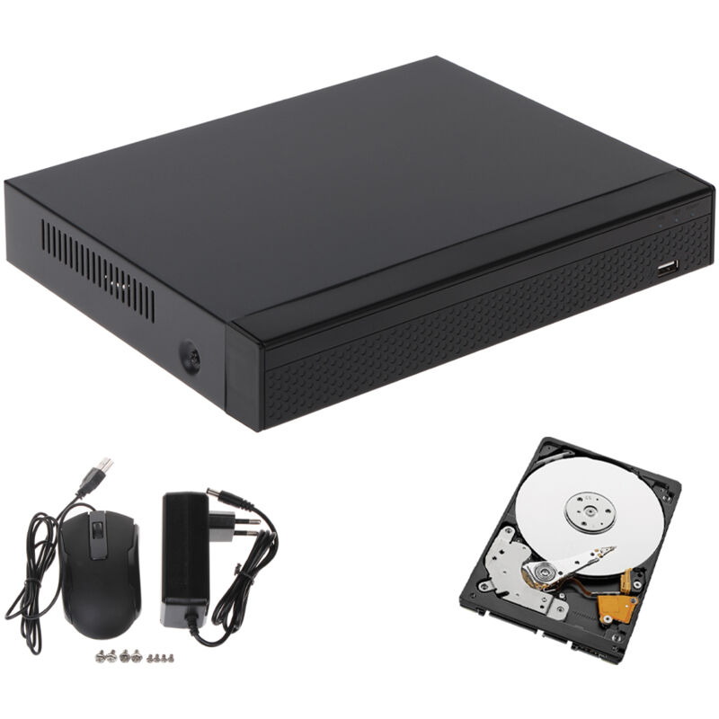 Dvr 4 channel hybrid ahd cloud P2P ip 5 mpx hd 1 tb video surveillance cameras
