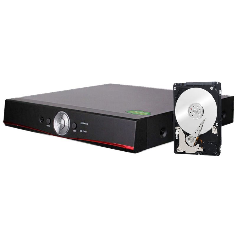 Dvr video surveillance hybride ahd 8 canaux 5 mpx lan hdmi audio video disque dur 160 gb