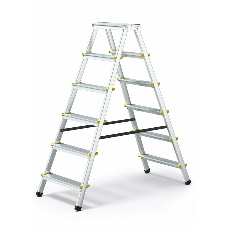 Monmobilierdesign - dwa Escabeau double pliable en aluminium 6 marches