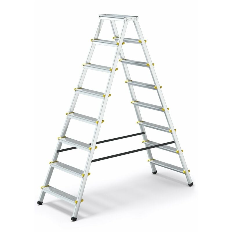 Monmobilierdesign - dwa Escabeau double pliable en aluminium 8 marches