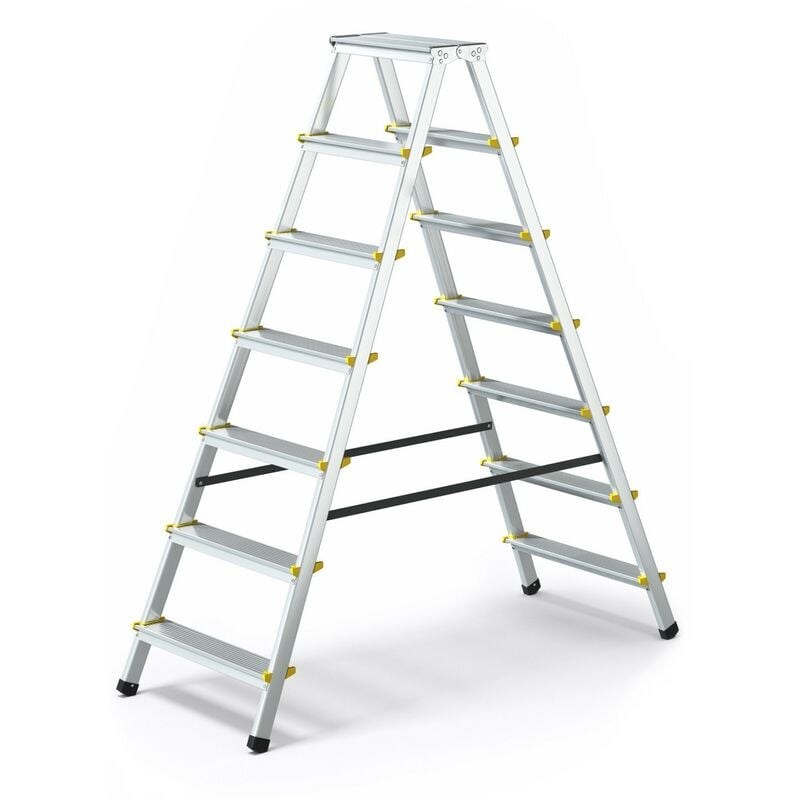 Monmobilierdesign - dwa Escabeau double pliable en aluminium 7 marches