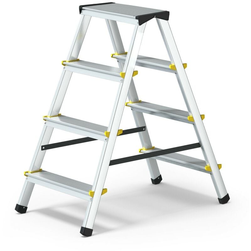 Monmobilierdesign - dwa Escabeau double pliable en aluminium 4 marches