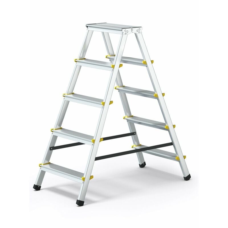 DWA Escabeau double pliable en aluminium 5 marches