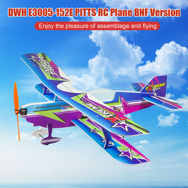 

DWH E3005-152E PITTS Avion RC Avion Avion de espuma 450 mm Envergadura Juguetes de vuelo al aire libre para adultos Ninos Ninos Modelo de ensamblaje