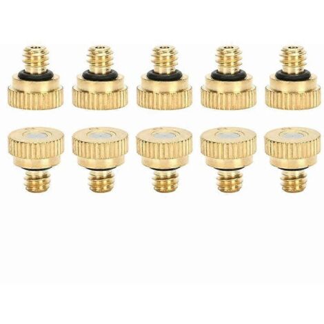 Dww-(10 pices, 0.2mm) buses de brumisation en laiton, buses de systme de brumisation de tte de pulvrisation extrieure  basse pression d'eau de robinet