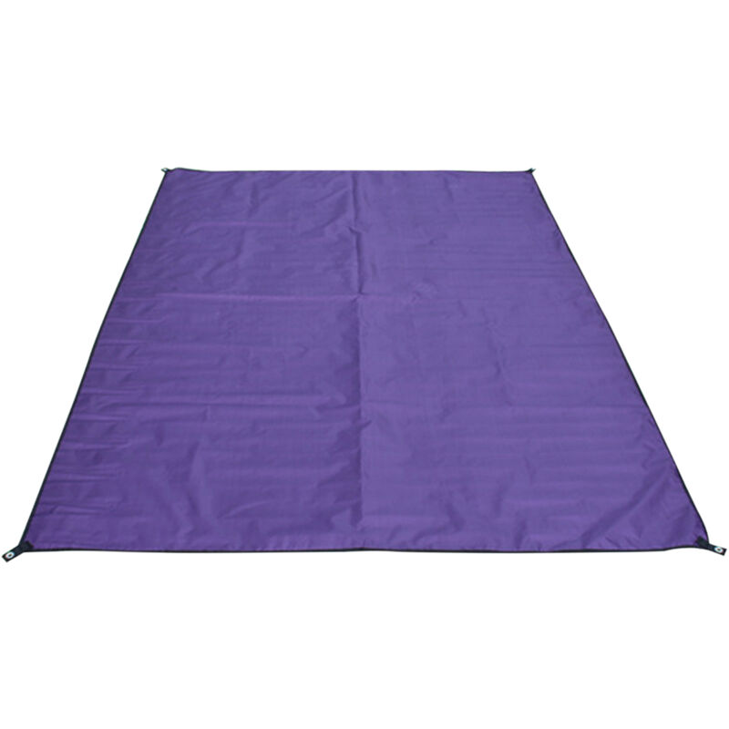 DX001 Tapis impermeable et solaire pour tente de camping en plein air,210 * 300cm argent enduit violet fonce impermeable