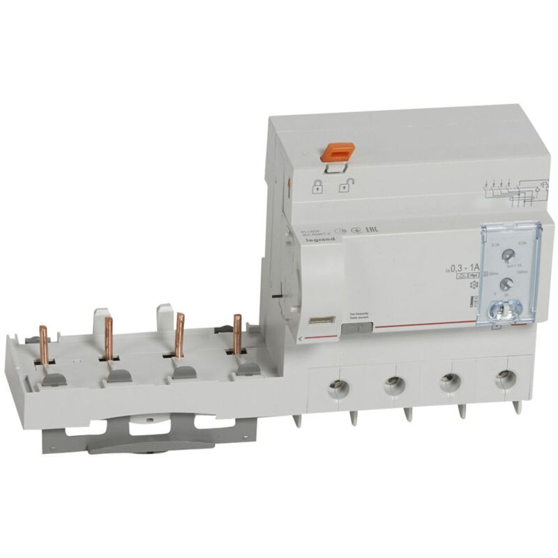 Legrand - Bloc différentiel adaptable à vis DX³ pour disjoncteur 1,5 module par pôle 4 Pôles 400V 63A type f réglable 410643