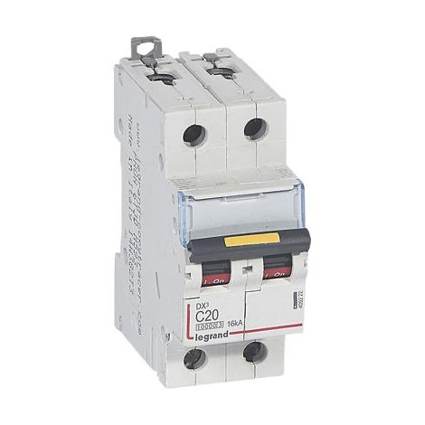 Disjoncteur Automatique Bipolaire Stotz 2P C20 - 20A - 220V - 6kA - Protection Surcharge & Court-circuit - 2 Modules DIN