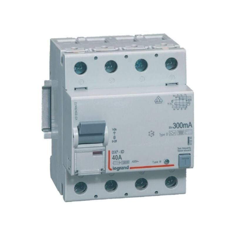 Interrupteur différentiel DX³-ID 4P 400V 40A typeB 300mA - 411848