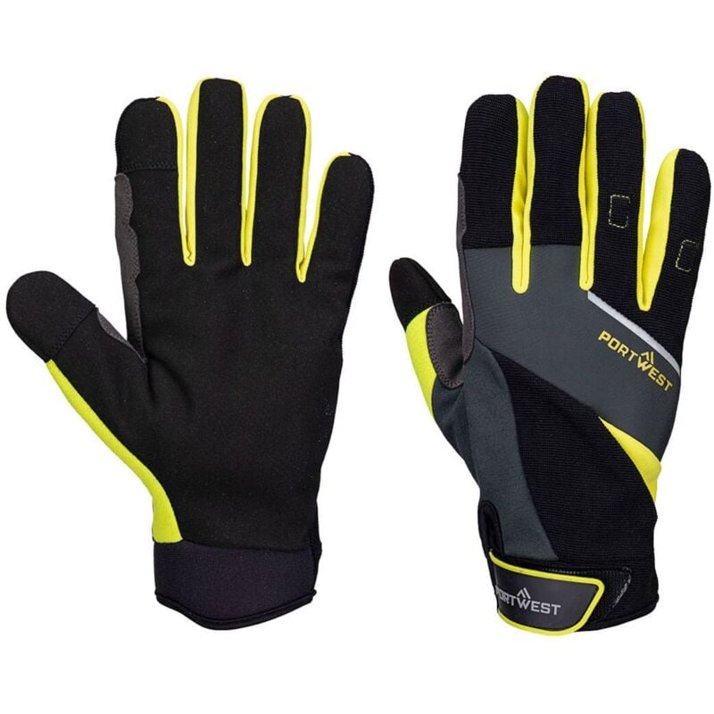 Portwest DX4 LR Cut Glove, Black/Yellow, Large, Regular