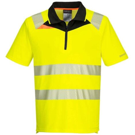 Dx4 Polo Alta Visibilità Mc - L - Giallo/nero - Portwest