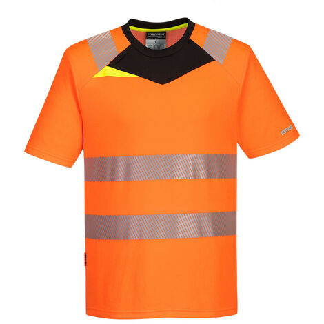 Dx4 Tee-shirt Haute Visibilité S/s Couleur : Orange/noir Taille 4xl - Portwest