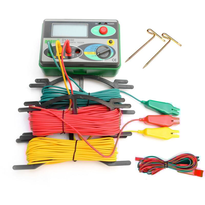 Lifcausal - DY4100 Testeur de résistance de terre Mégohmmètre numérique Protections Compteur de résistance de mise à la terre Testeur de résistance