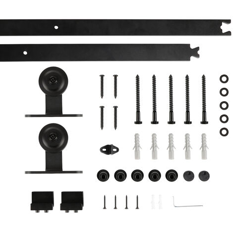DYHF 6FT/183CM Herraje para Puerta Corredera, Puertas Corredera Carril, Puerta Simple en Forma de T, Negro