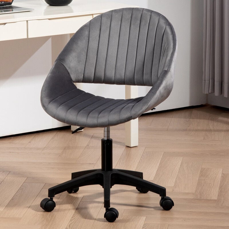 Dyhome - Chaise de bureau, chaise d'ordinateur, chaise de maquillage, chaise de bureau rembourrée et réglable en hauteur pour le bureau et la chambre