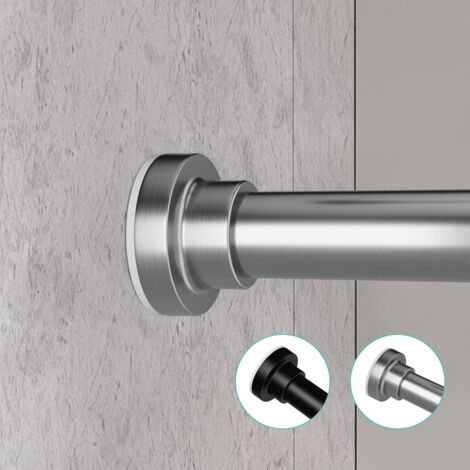 DYHOME Tringle à rideau de douche en acier inoxydable, antidérapante et antirouille, tringle à rideau de douche extensible sans perçage, adaptée aux placards, salles de bains et balcons, 18 à 72 pouce