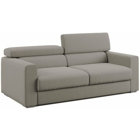 Divano 152x85cm design a due posti piccolo con pouf e stoffa