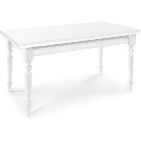 DYLAN - tavolo da pranzo allungabile in legno massello con gamba tornita cm 80 X 140/180/220