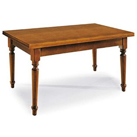 DYLAN - tavolo da pranzo allungabile in legno massello con gamba tornita cm 85 X 160/200/240
