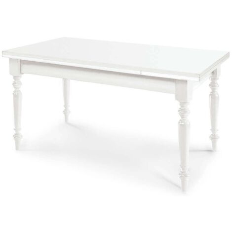 DYLAN - tavolo da pranzo allungabile in legno massello con gamba tornita cm 85 X 160/200/240