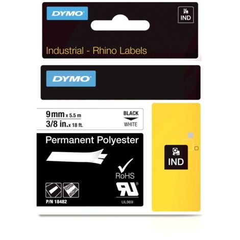 DYMO 18482 nastro per etichettatrice Nero su bianco