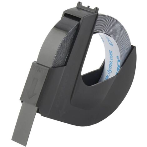 Dymo 3D Label Tape 9 mm x 3 m in plastica nera lucida MarcaDYMO