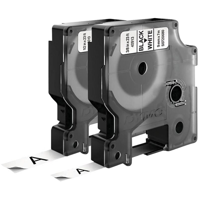 40913, 45013 Ruban d'étiquetage jeu de 2 Couleur de ruban: blanc Couleur de police: noir 9 mm, 12 mm 7 m - Dymo