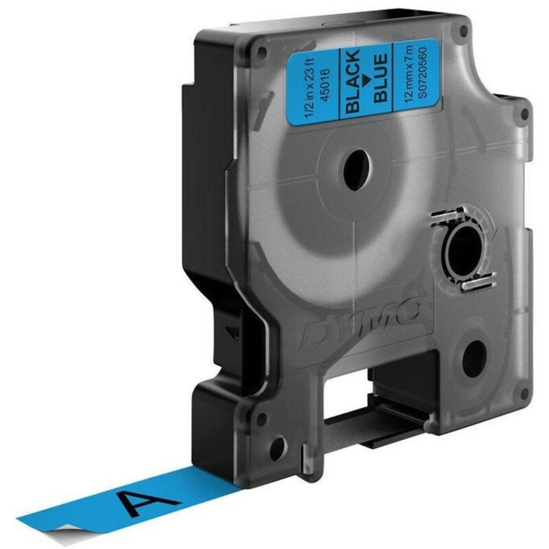 Schriftband D1 45016 12mm x 7m schwarz auf blau
