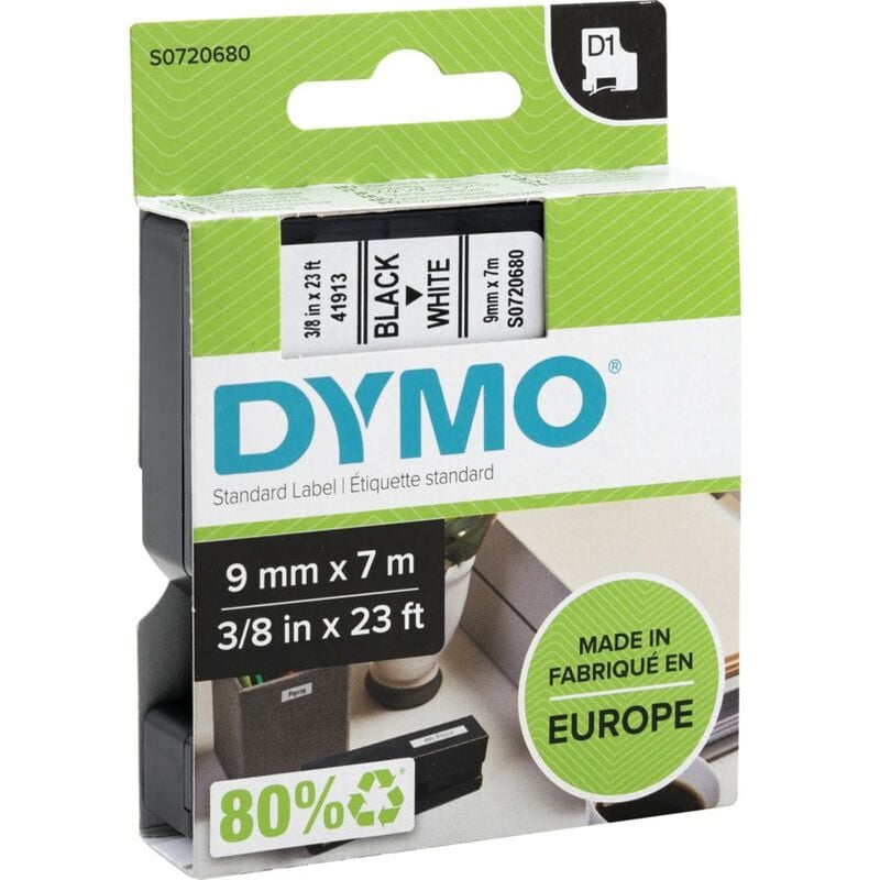 Dymo D1 Tape 9MM Black on White