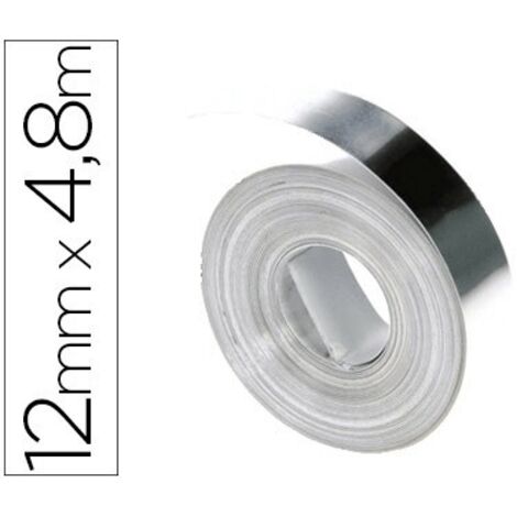 Dymo Dynamo 31000 cinta de aluminio plateada 12 mm 4,8 m