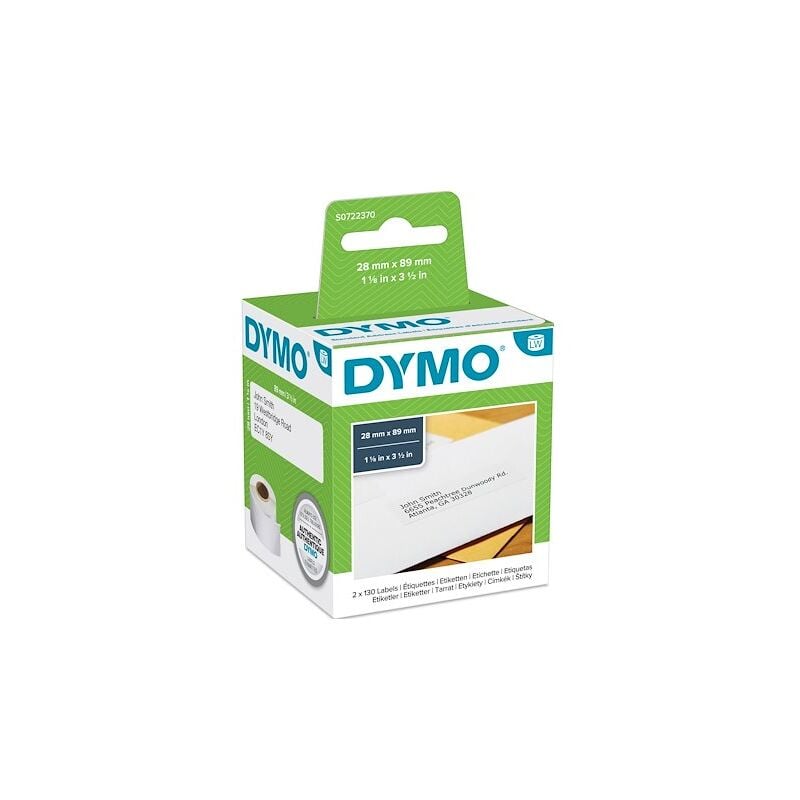 Dymo - Pack 12 rouleaux d'étiquettes d'adresse 28 mm x 89 mm