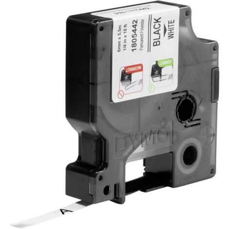 DYMO IND RHINO 1805442 Poliestere Colore Nastro: Bianco Colore carattere:Nero 6 mm 5.5 m