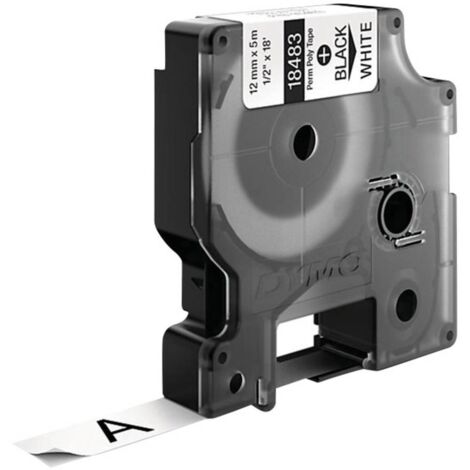 DYMO IND RHINO 18764 Poliestere Colore Nastro: Bianco Colore carattere:Nero 12 mm 5.5 m